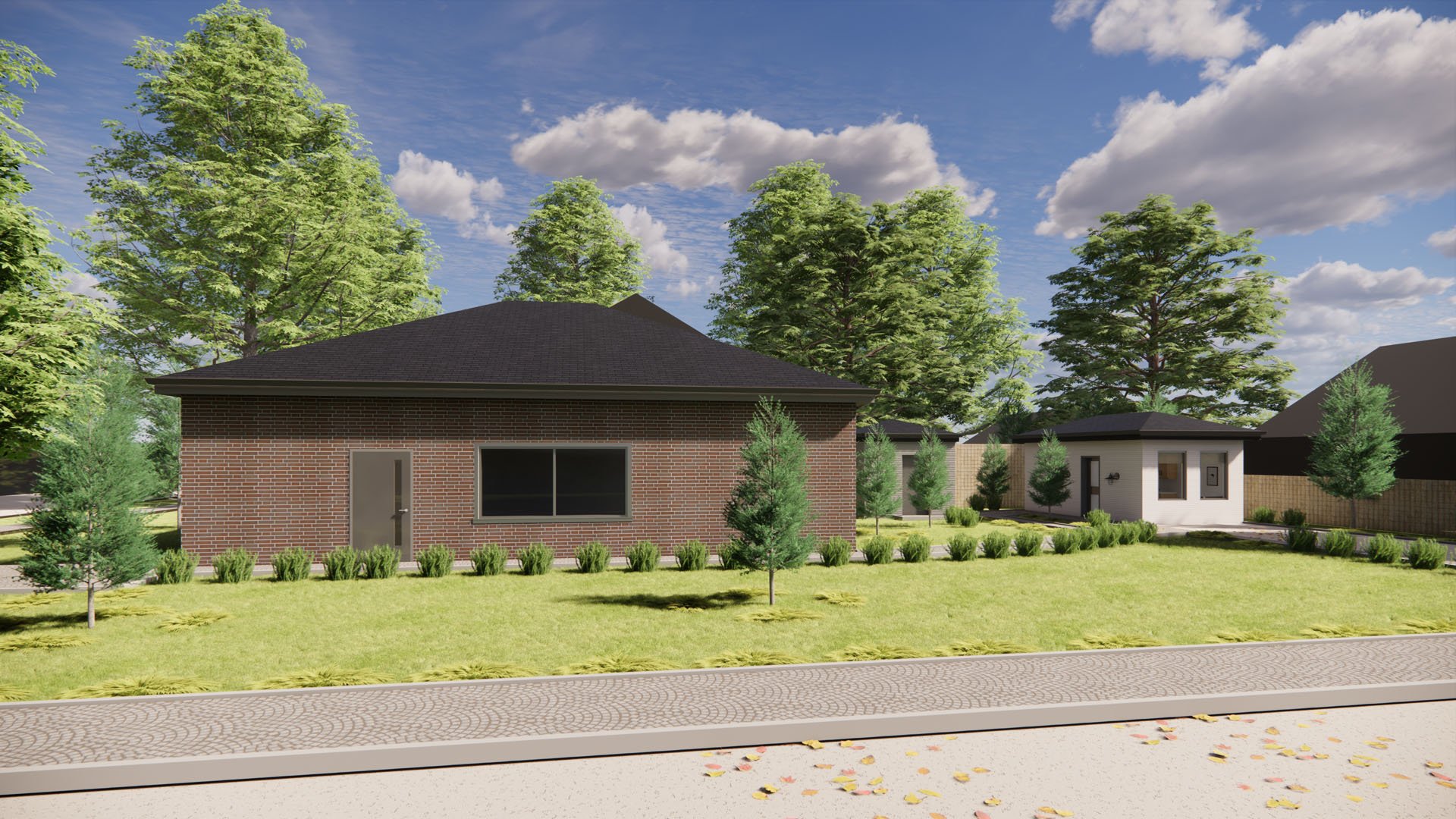 Detached one car garage exterior rendering