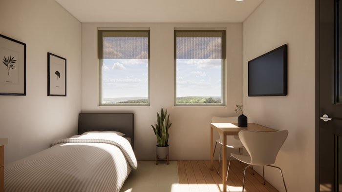 Detached one car garage interior rendering