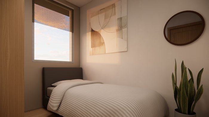 Detached two car garage interior rendering