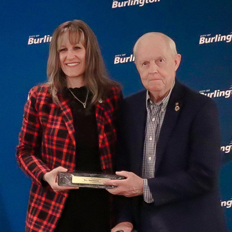 Ron MacVinnie receiving key to the City