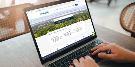 City of Burlington career application portal on laptop.