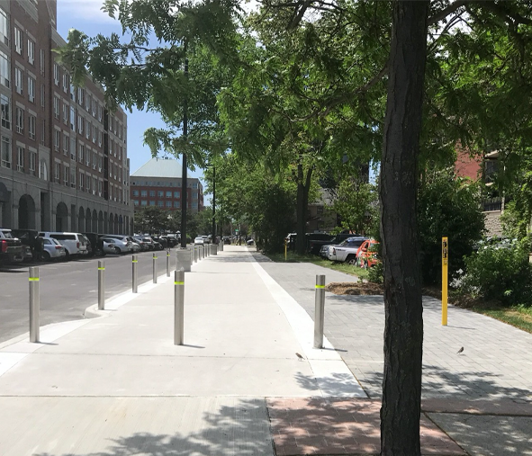 Streetscape in downtown Burlington