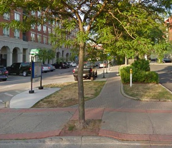 View of streetscape in downtown Burlington