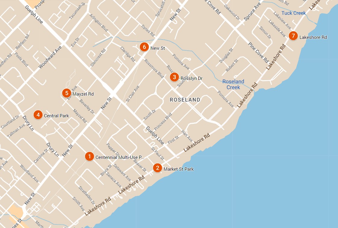 Map of the seven unprovoked coyote attacks in Burlington
