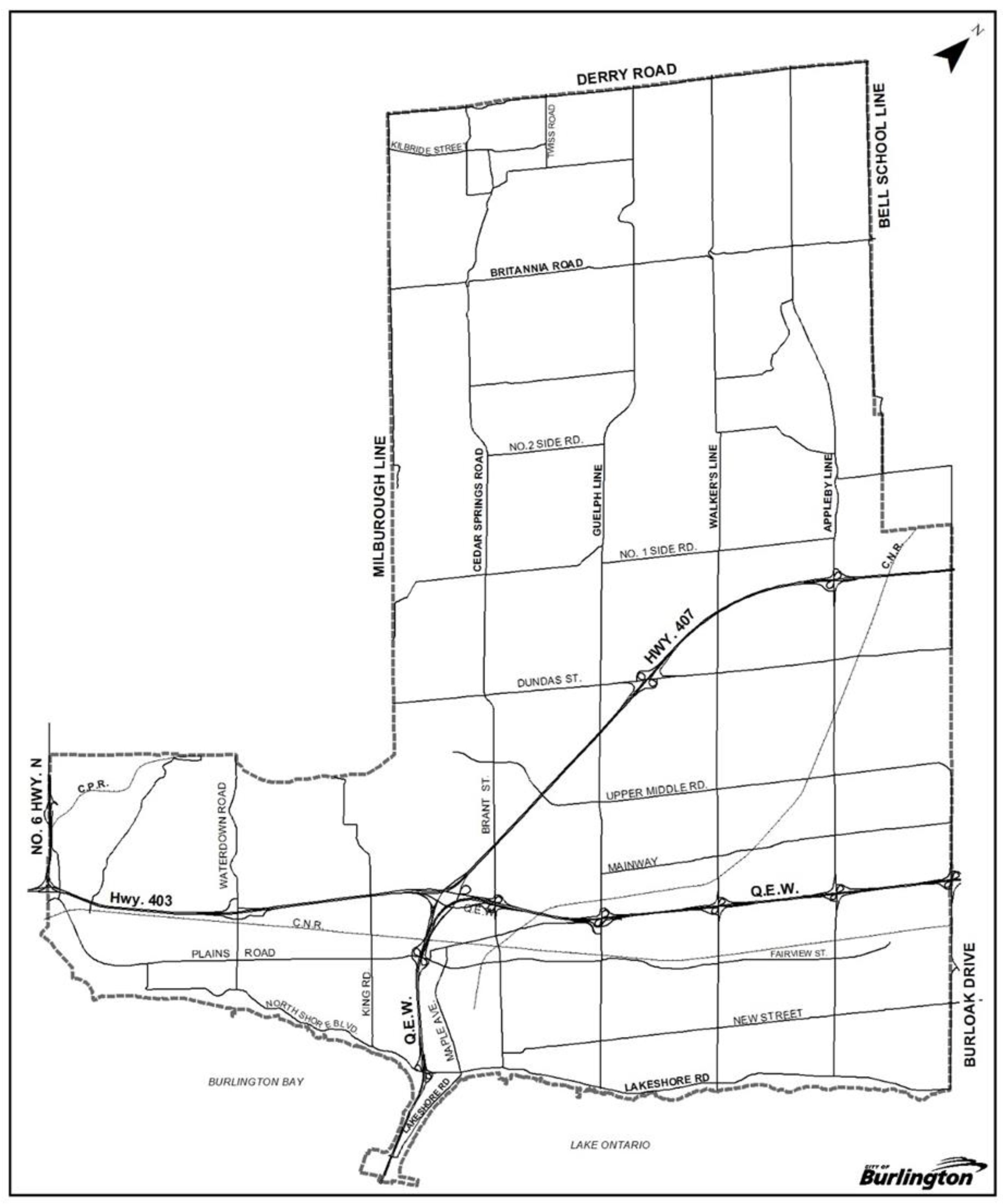 Map of City of Burlington Map of City of Burlington