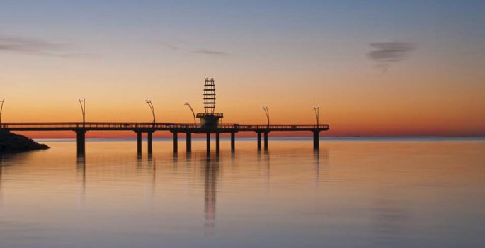 Brant Street Pier at sunset