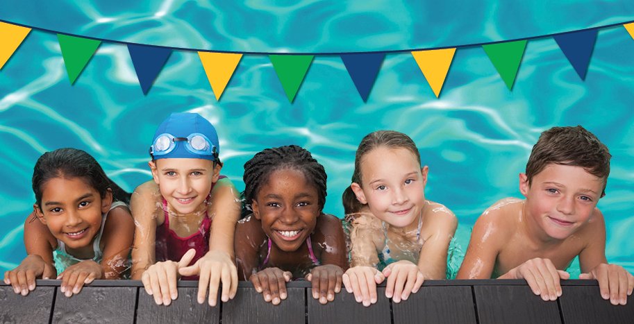 Kids at a pool