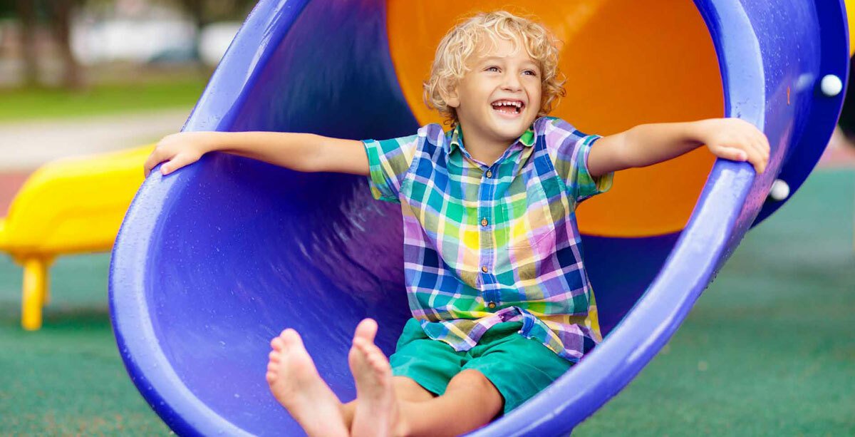 Boy on slide