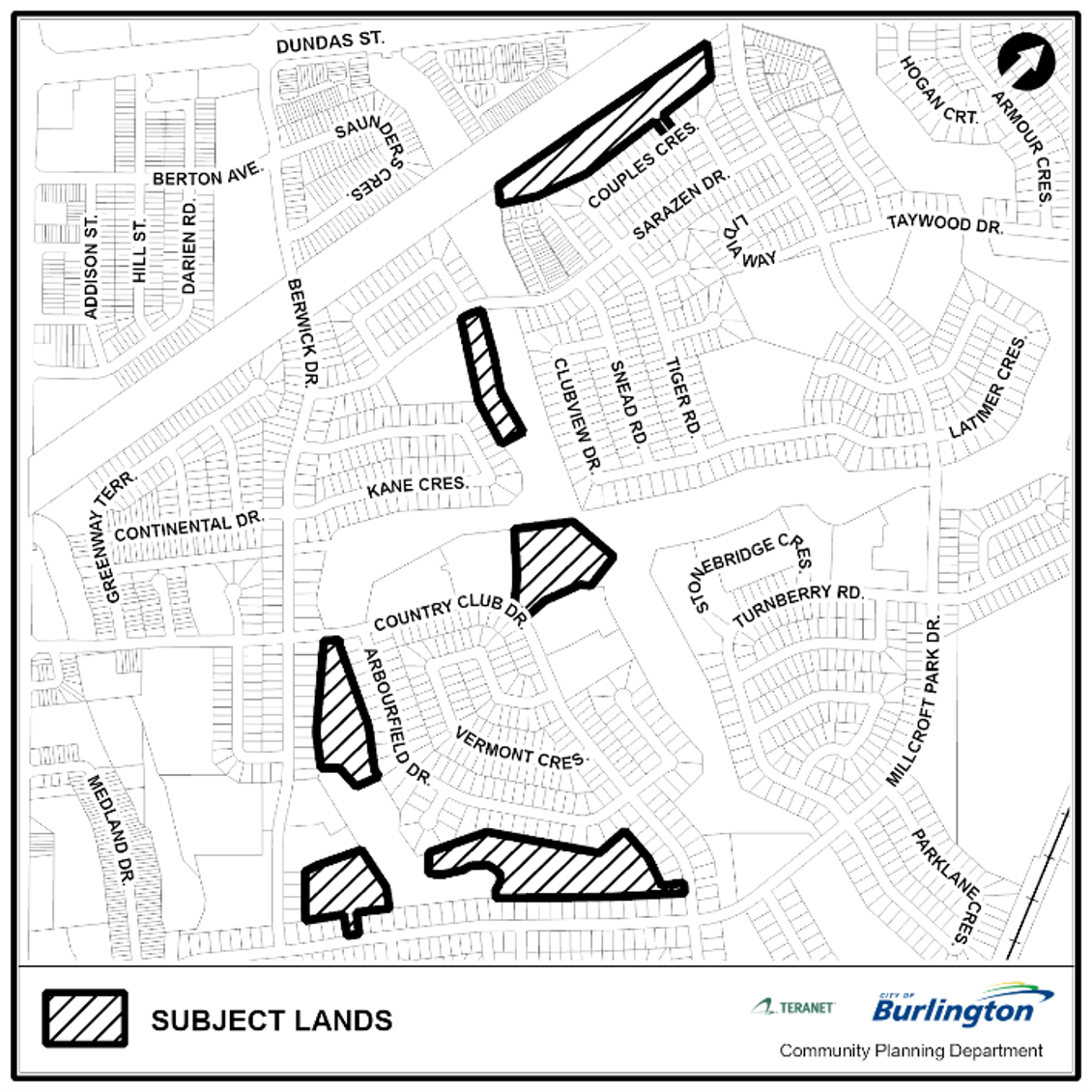 Map of Millcroft area