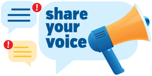Share your voice. Share your voice.
