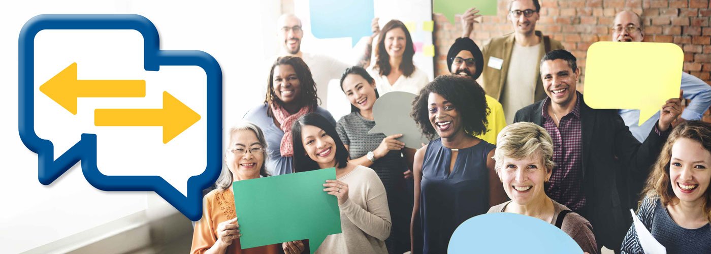 Get engaged, share your voice and shape our city Group of happy, engaged and diverse adults
