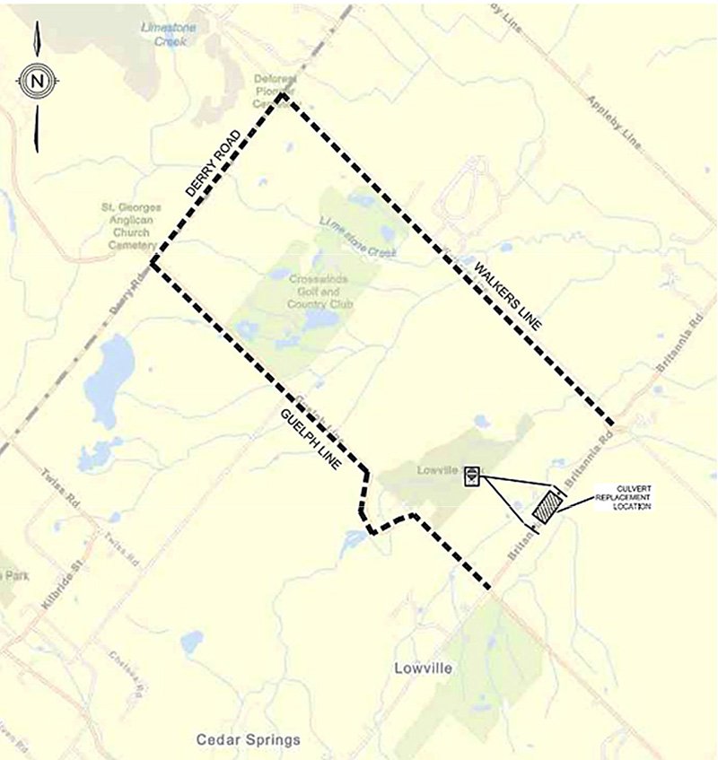 Alternate version of Britannia Road closure map