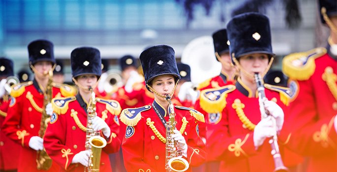 The Burlington Teen Tour Band performing