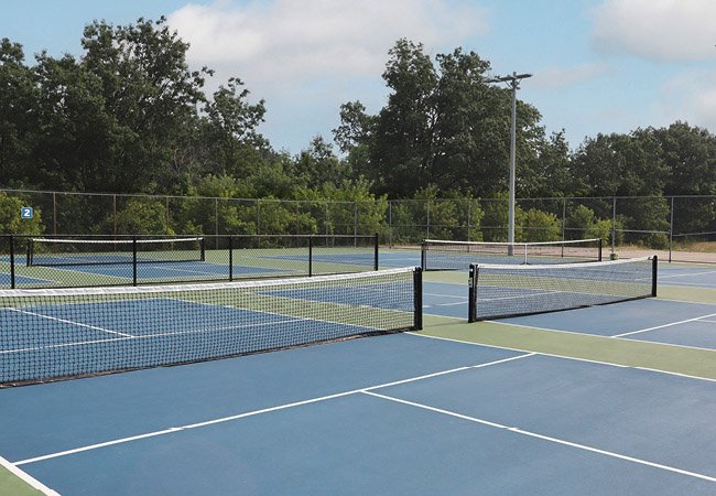 a pickleball court ready for an exciting game of pickleball