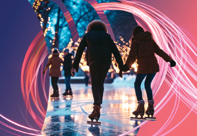Cogeco Skating at the Burlington Rotary Centennial Pond People skating outdoors.