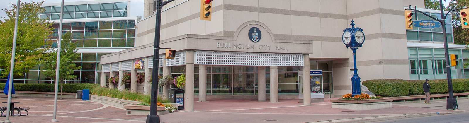 A view of the front of City Hall