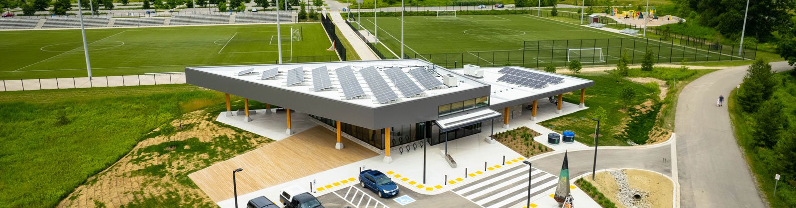 Solar panels on City View facility roof