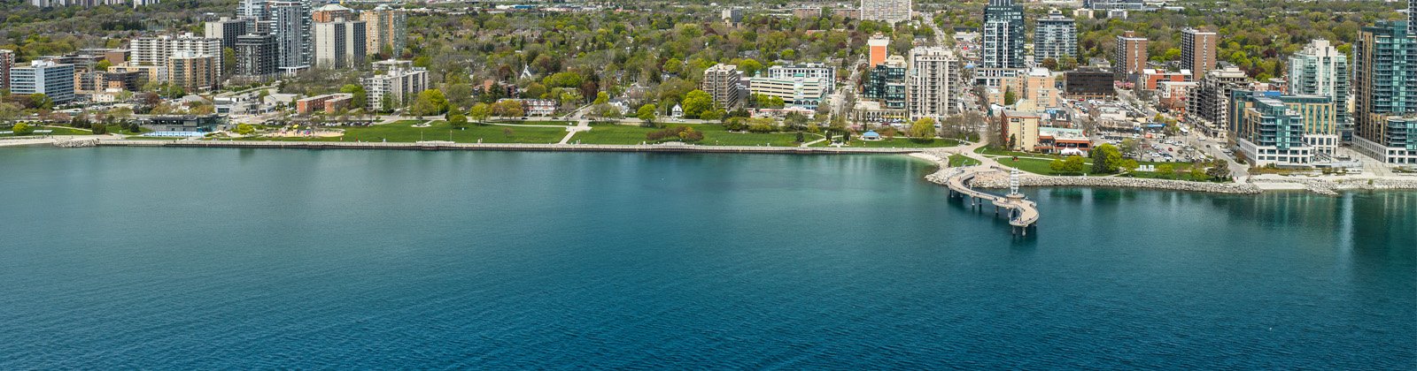 Burlington featuring the waterfront pier, urban forest and the Niagara escarpment