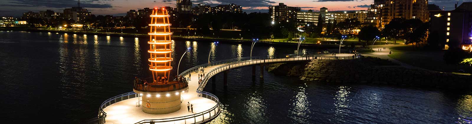 The Burlington Pier at night